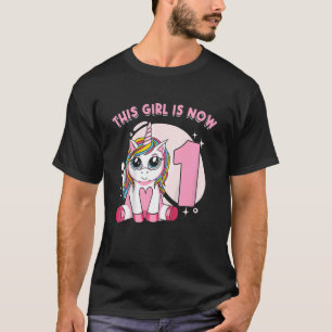 Kids Unicorn girl mythical creature I Am 1 years b T-Shirt