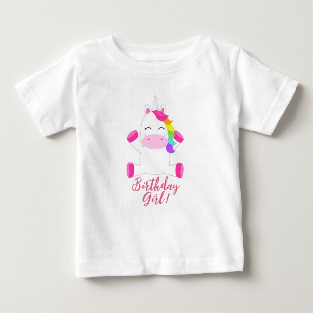 Kids Unicorn Gold Eyes Horn T-Shirt Birthday (Front)