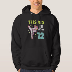 Kids Unicorn Karate Birth Born 12 Karate Hoodie