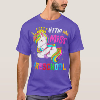 Kids Unicorn Little Miss Preschool Students Back t T-Shirt