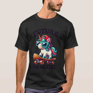 Kids Unicorn On A Skateboard Skater Boys T-Shirt