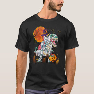 Kids Unicorn Riding Dinosaur  Witch Halloween Cost T-Shirt