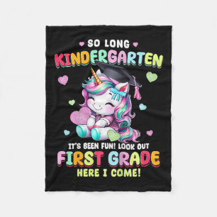 Kids Unicorn So Long Kindergarten Graduation Last Fleece Blanket