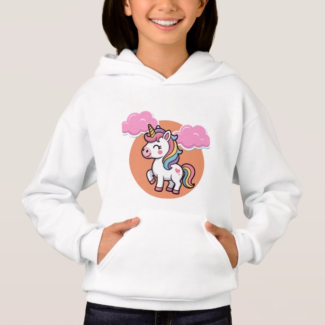 Kids Unicorn T-Shirt with Clouds (Front)