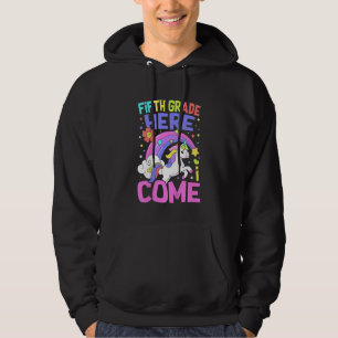 Kids Unicorn Teacher Students Fifth Grade Back To Hoodie