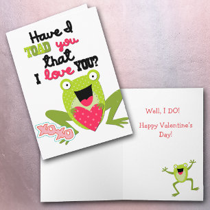 Kids Valentine Frog Card