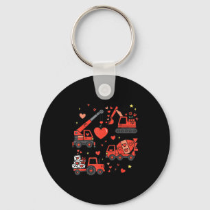 Kids Valentines Day Construction Trucks Funny Boys Key Ring