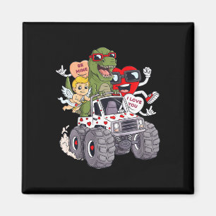 Kids Valentines Day Hearts T Rex Cupid Monster Tru Magnet
