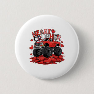 Kids Valentines Day Monster Truck Boys Toddler Cru 6 Cm Round Badge