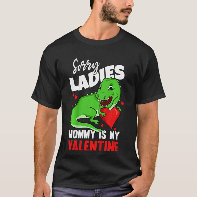 Kids Valentines Day Mummy Is My Valentine Rex Mum  T-Shirt (Front)
