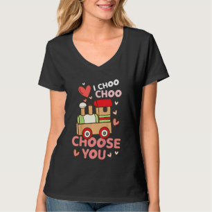 Kids Valentines Day Train I Choo Choo Choose You F T-Shirt
