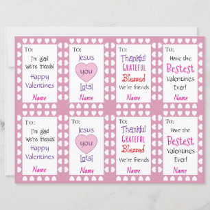 Kids Valentines Sheet of Eight