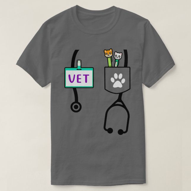 Kids Veterinarian Costume Gift Boys Girls Kids Ani T-Shirt (Design Front)