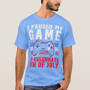 Kids Video Game 4th Of July Gamer American Flag  T-Shirt