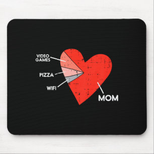 Kids Video Games Pizza Wifi Mom Heart Kid Baby Boy Mouse Pad