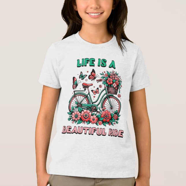 Kids vintage bicycle  Tri-Blend shirt (Front)