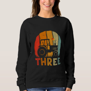 Kids Vintage Farm Tractor 3rd Birthday  For Toddle Sweatshirt