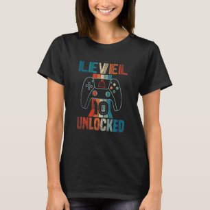 Kids Vintage Game Controller Unlocked Level 10 Bir T-Shirt