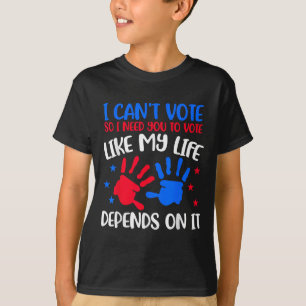 Kids Voting Shirt I Can't Vote Future Voters Girls