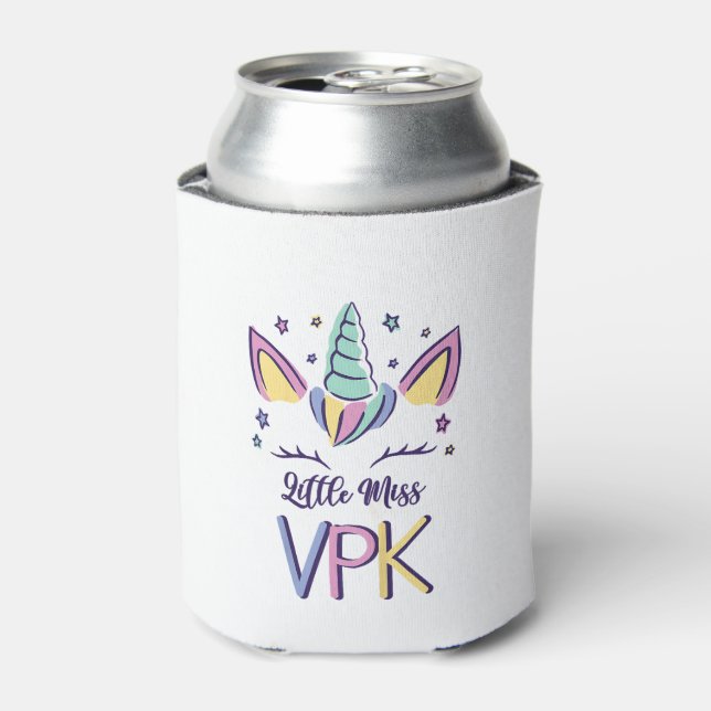 Kids VPK Girl First Day Little Miss VPK T-Shirt Can Cooler (Can Front)