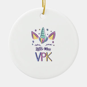 Kids VPK Girl First Day Little Miss VPK T-Shirt Ceramic Tree Decoration