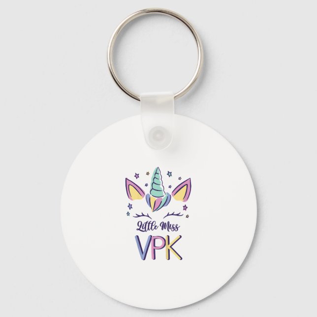 Kids VPK Girl First Day Little Miss VPK T-Shirt Key Ring (Front)