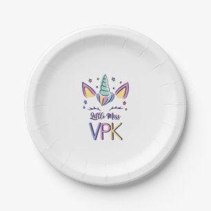 Kids VPK Girl First Day Little Miss VPK T-Shirt Paper Plate