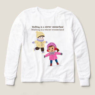 Kids walking in the winter wonderland