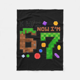 Kids was 6 7 Boy 6 7 Birthday Pixel Gamer Party Fleece Blanket