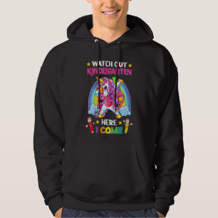 Kids Watch Out Kindergarten Here I Come Unicorn Ba Hoodie