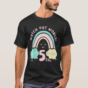 Kids Watch out World It's my 5th Birthday 5 Year T-Shirt