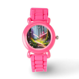 Kids Watch with A1 Forest & Flowers in Pink