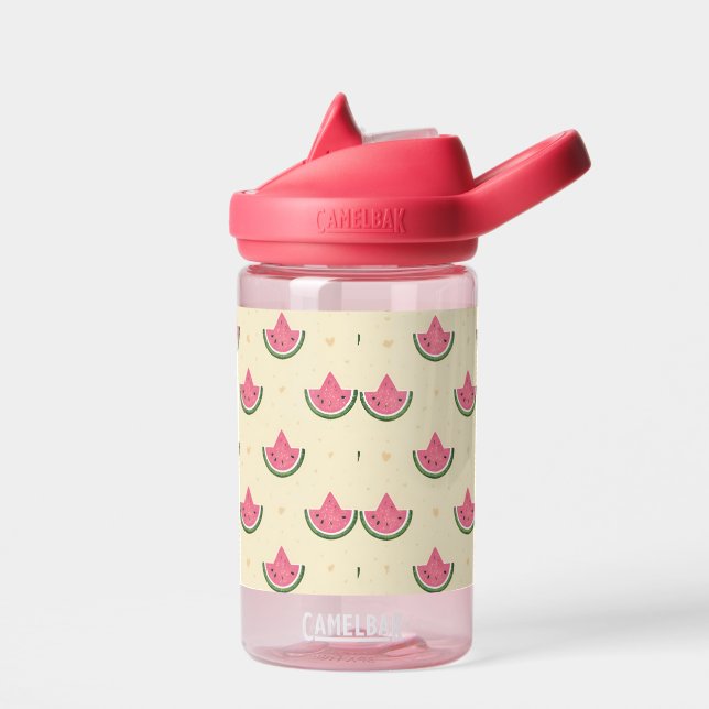 Kids Water Bottle of Pink Watermelons Summer Ready (Left)
