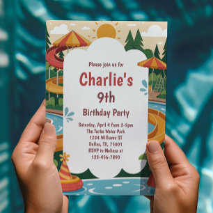 Kids Water Park Summer Birthday Party Invitation