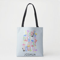 Kids Watercolor Dinosaur Alphabet with Name Boys