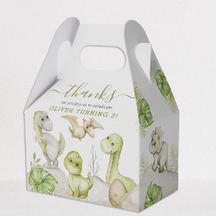 Kids Watercolor Dinosaur Birthday Party Favour Box