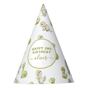 Kids Watercolor Dinosaur Birthday Party Party Hat