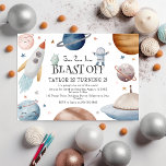 Kids Watercolor Outer Space Birthday Party Invitation<br><div class="desc">Planning a birthday party for your outer space loving child? Don't forget the essential component of creating an unforgettable experience – the invitations! If your child loves exploring the universe, you can give them a birthday party that will take them out of this world with these modern and stylish space-theme...</div>