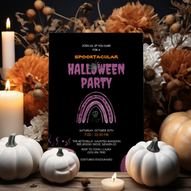 Kids Watercolor Spooktacular Halloween Party Invitation (Creator Uploaded)