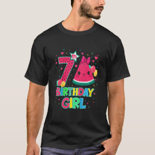 Kids Watermelon Birthday Decorations For Girls 7 Y T-Shirt