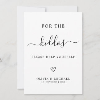 Kids Wedding Activity Sign – For the Kiddos Invitation