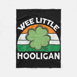 Kids Wee Little Hooligan Shirt St Patricks Day Fleece Blanket