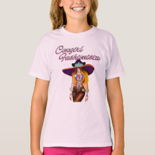 Kids Western wear, Cowgirl  w Cowgirl Hat Fashion  T-Shirt