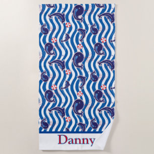 Kids Whales And Dolphins Beach Towel