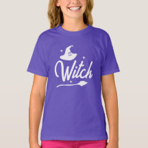 Kids Wicked Witch Halloween T-Shirt, Hat Broom