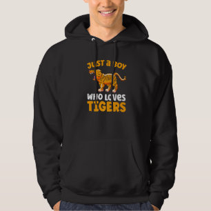 Kids Wild Animal Tiger Just A Boy Who Loves Tigers Hoodie
