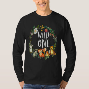 Kids Wild One Zoo Birthday Safari Jungle Animal Fu T-Shirt
