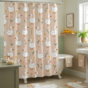 Kids Wildflower Duck Shower Curtain