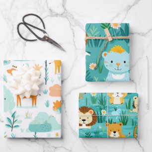 Kids Wildlife Safari    Wrapping Paper Sheet
