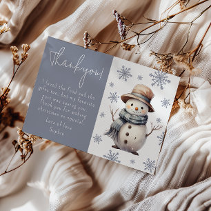 Kids Winter Snowman Thank You Card